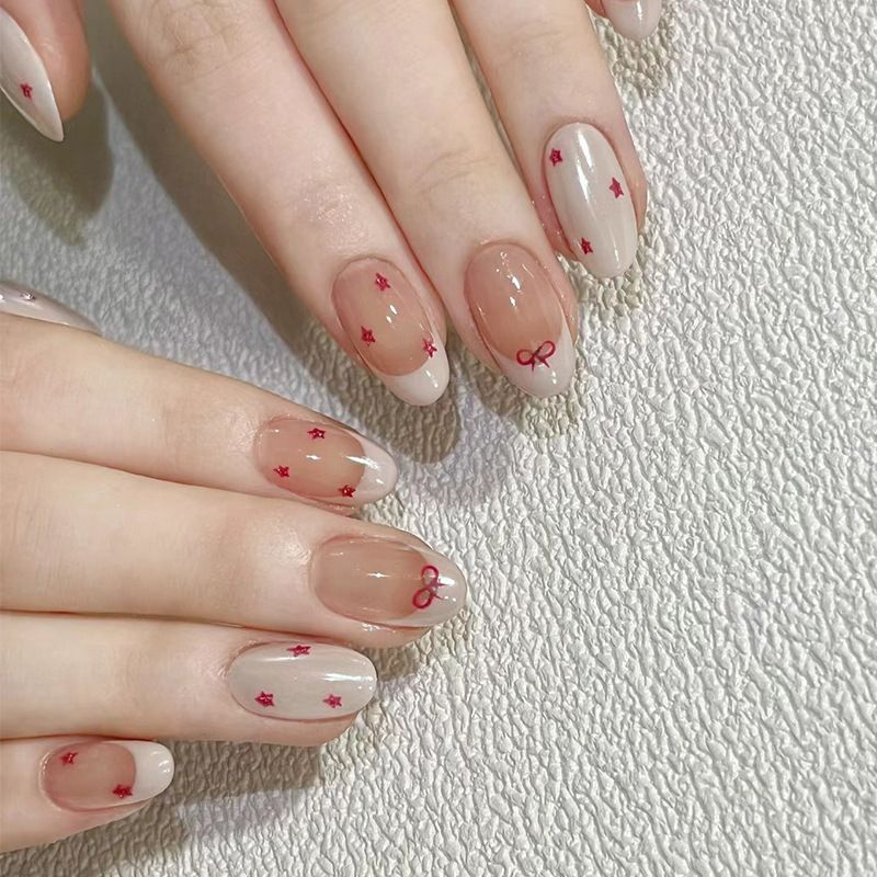 Ms.Miemie 24pcs Fake Nails Reusable Stick On Nails Press on Full Cover False Nail Tips with Jelly Stickers Makeup Accessorise view 2