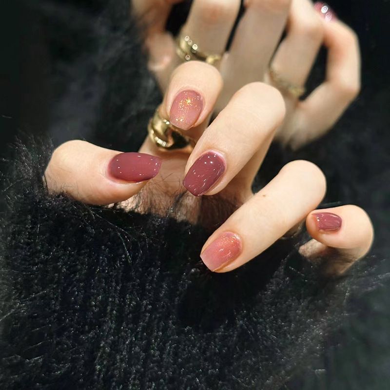 Ms.Miemie 24pcs Fake Nails Reusable Stick On Nails Press on Full Cover False Nail Tips with Jelly Stickers Makeup Accessorise view 3