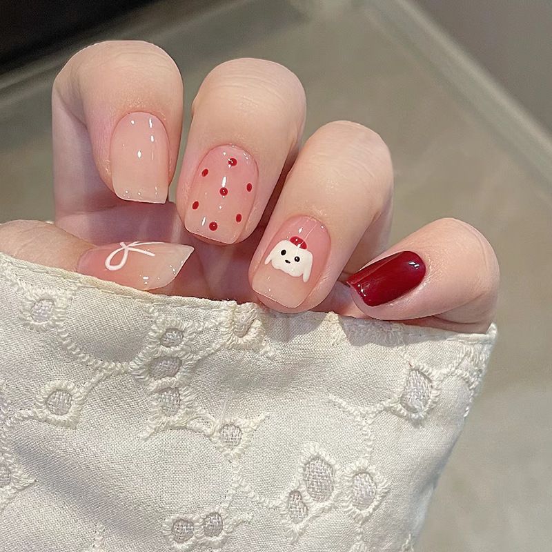 Ms.Miemie 24pcs Fake Nails Reusable Stick On Nails Press on Full Cover False Nail Tips with Jelly Stickers Makeup Accessorise view 4