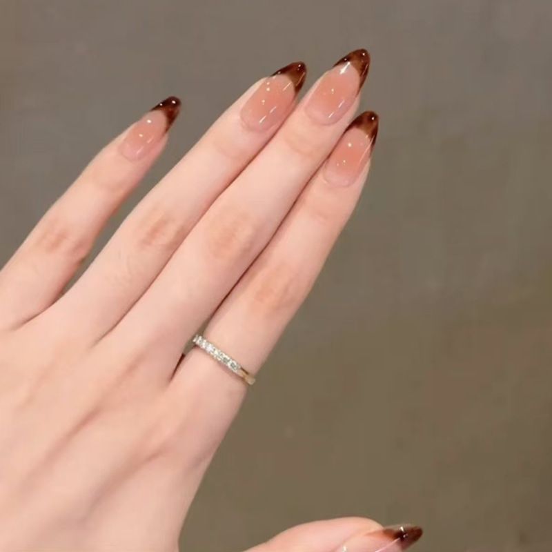 Ms.Miemie 24pcs Fake Nails Reusable Stick On Nails Press on Full Cover False Nail Tips with Jelly Stickers Makeup Accessorise view 5