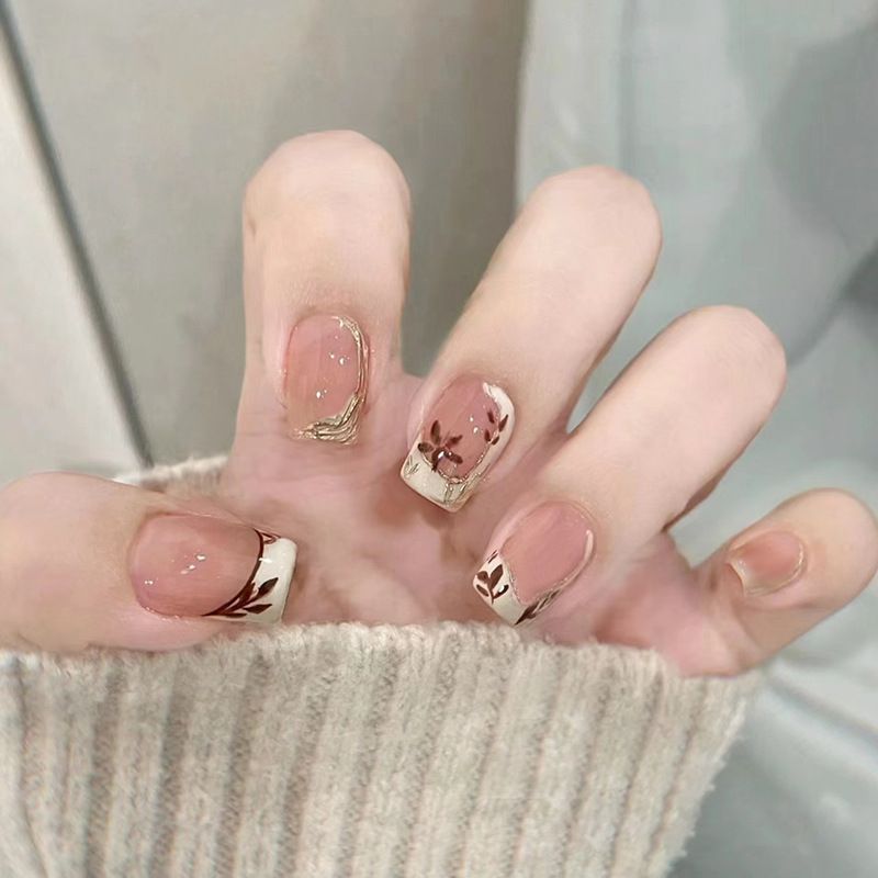 Ms.Miemie 24pcs Fake Nails Reusable Stick On Nails Press on Full Cover False Nail Tips with Jelly Stickers Makeup Accessorise view 3