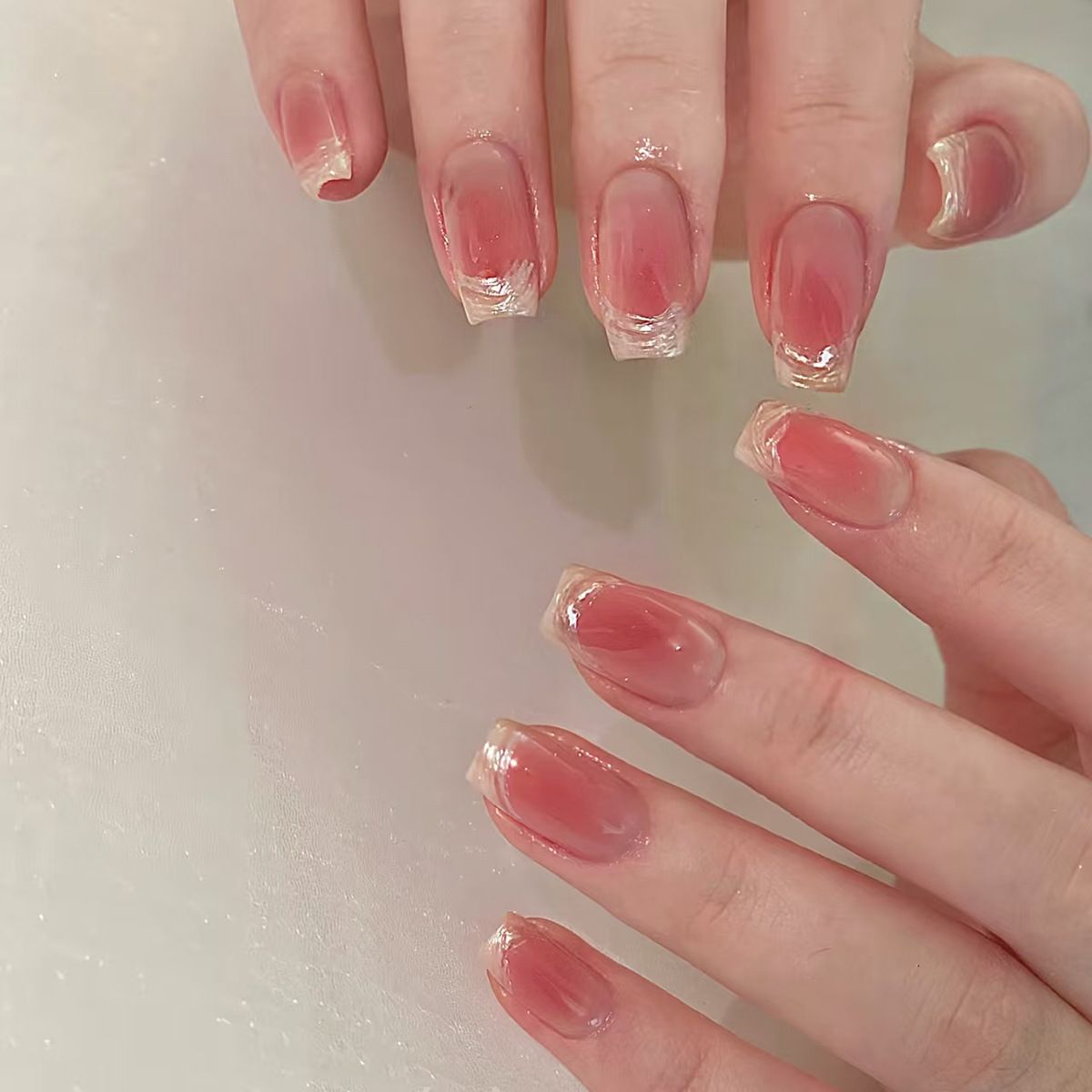 Ms.Miemie 24pcs Fake Nails Reusable Stick On Nails Press on Full Cover False Nail Tips with Jelly Stickers Makeup Accessorise view 2