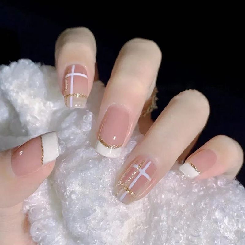 Ms.Miemie 24pcs Fake Nails Reusable Stick On Nails Press on Full Cover False Nail Tips with Jelly Stickers Makeup Accessorise view 2