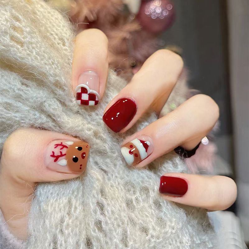 Ms.Miemie 24pcs Fake Nails Reusable Stick On Nails Press on Full Cover False Nail Tips with Jelly Stickers Makeup Accessorise view 5