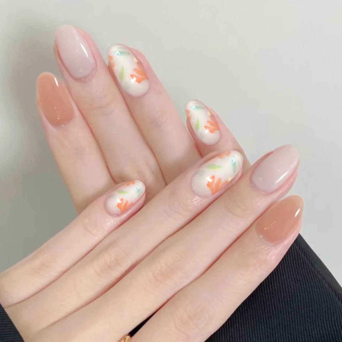 Ms.Miemie 24pcs Fake Nails Reusable Stick On Nails Press on Full Cover False Nail Tips with Jelly Stickers Makeup Accessorise view 4