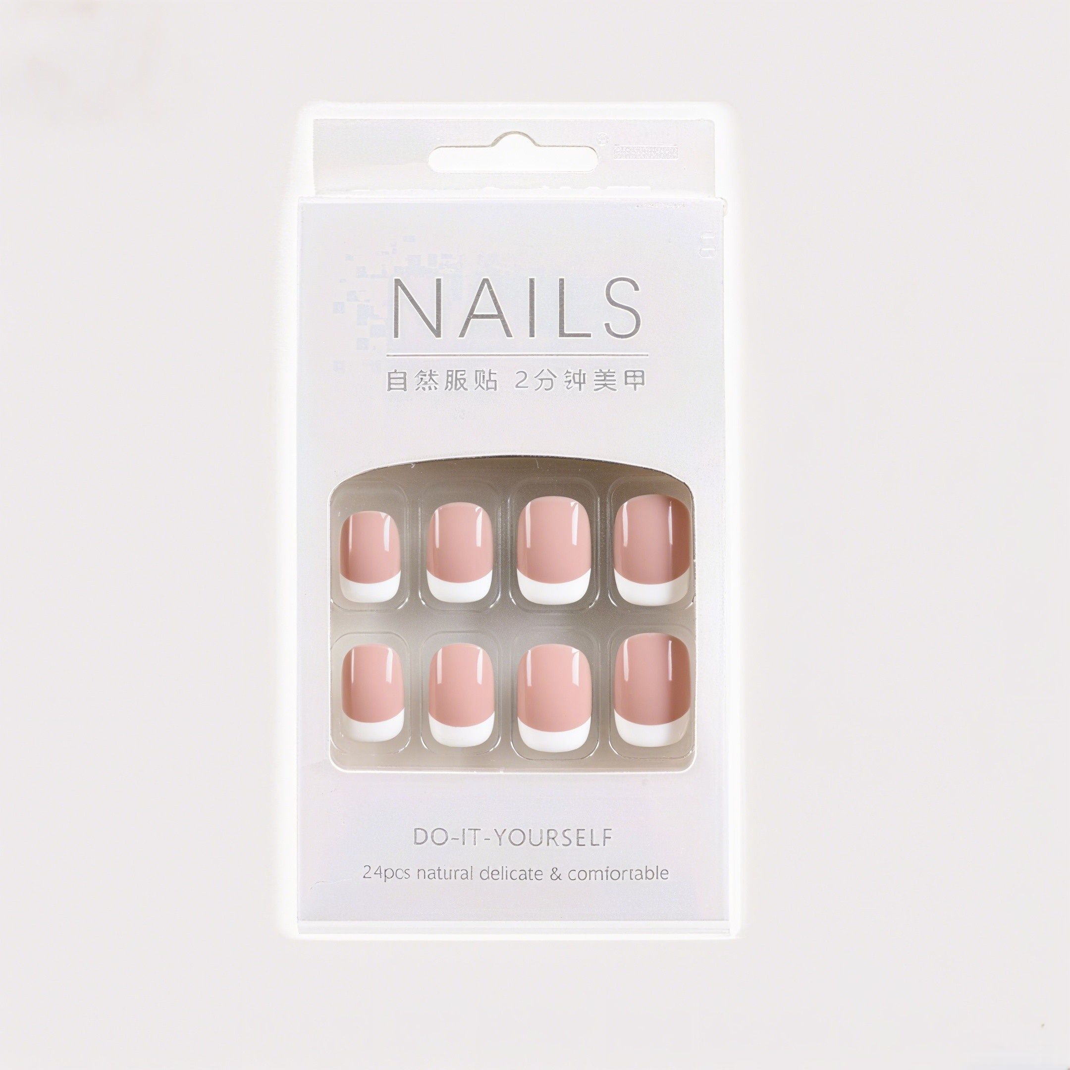 Ms.Miemie 24pcs Fake Nails Reusable Stick On Nails Press on Full Cover False Nail Tips with Jelly Stickers Makeup Accessorise