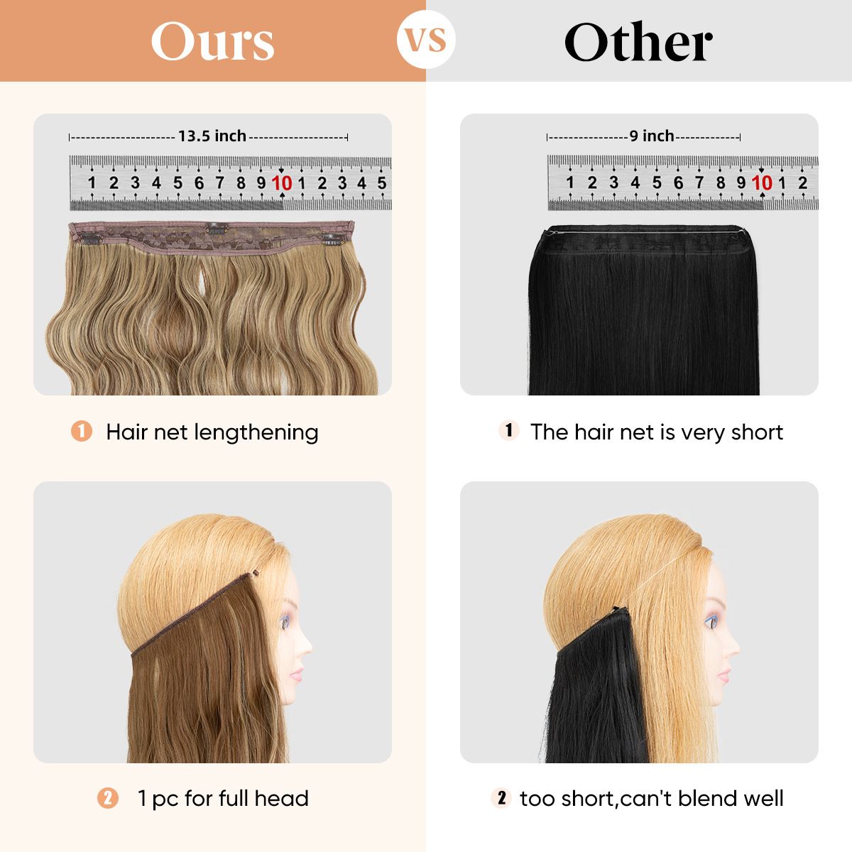 Women's One - Piece Hair Extension Synthetic Wig - Long Wavy Curly Hair Seamless Hairpiece for Fashionable Ladies
Fashion wig, female wig piece, one-piece hair piece, large wave long curly hair