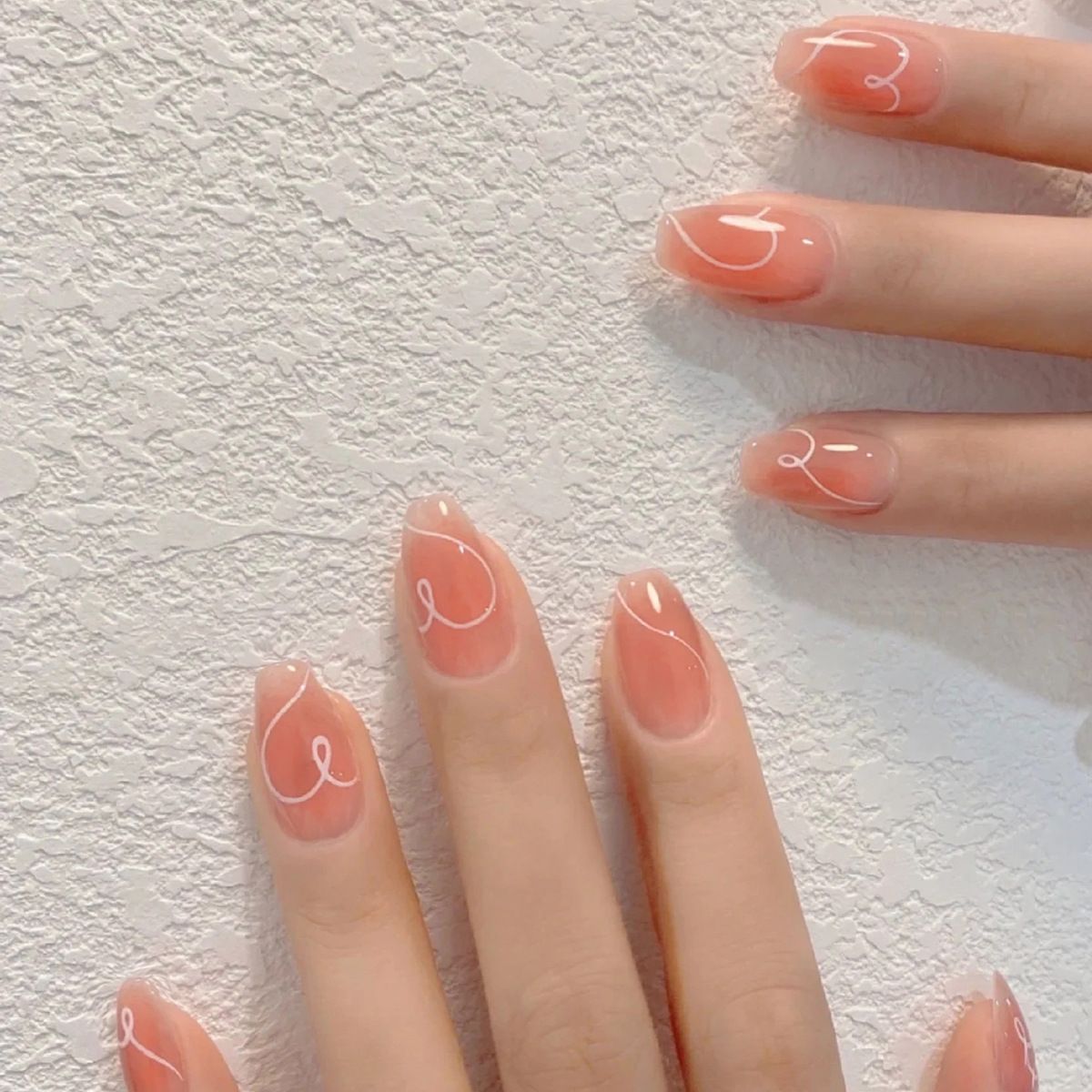 Ms.Miemie 24pcs Fake Nails Reusable Stick On Nails Press on Full Cover False Nail Tips with Jelly Stickers Makeup Accessorise view 5