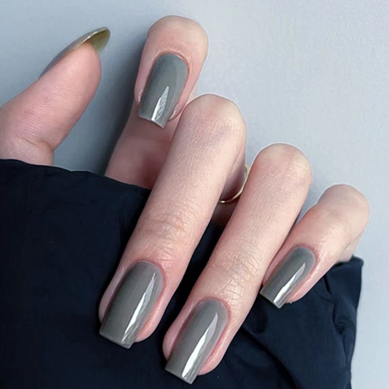 Ms.Miemie 24pcs Fake Nails Reusable Stick On Nails Press on Full Cover False Nail Tips with Jelly Stickers Makeup Accessorise view 2