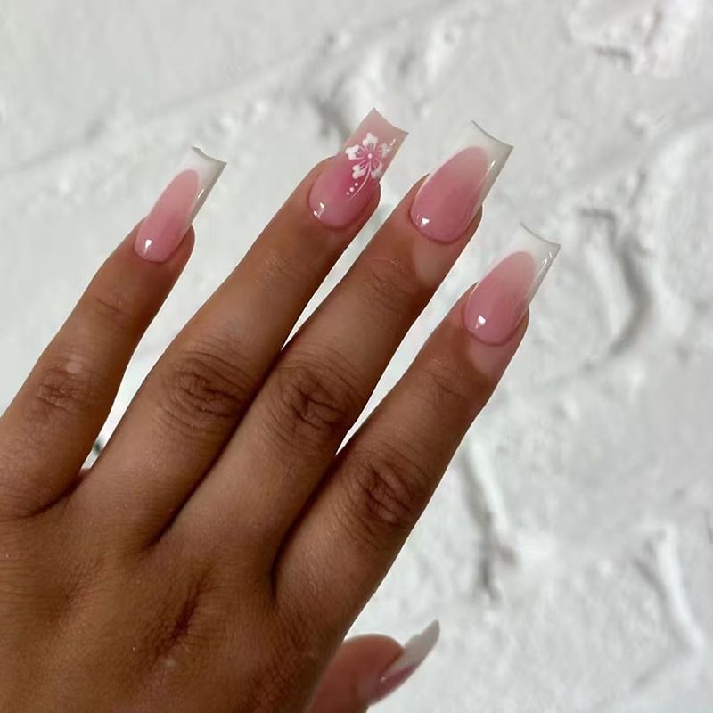 Ms.Miemie 24pcs Fake Nails Reusable Stick On Nails Press on Full Cover False Nail Tips with Jelly Stickers Makeup Accessorise view 4