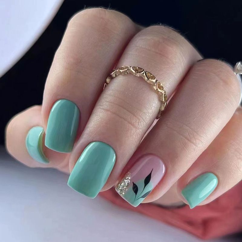 Ms.Miemie 24pcs Fake Nails Reusable Stick On Nails Press on Full Cover False Nail Tips with Jelly Stickers Makeup Accessorise view 4