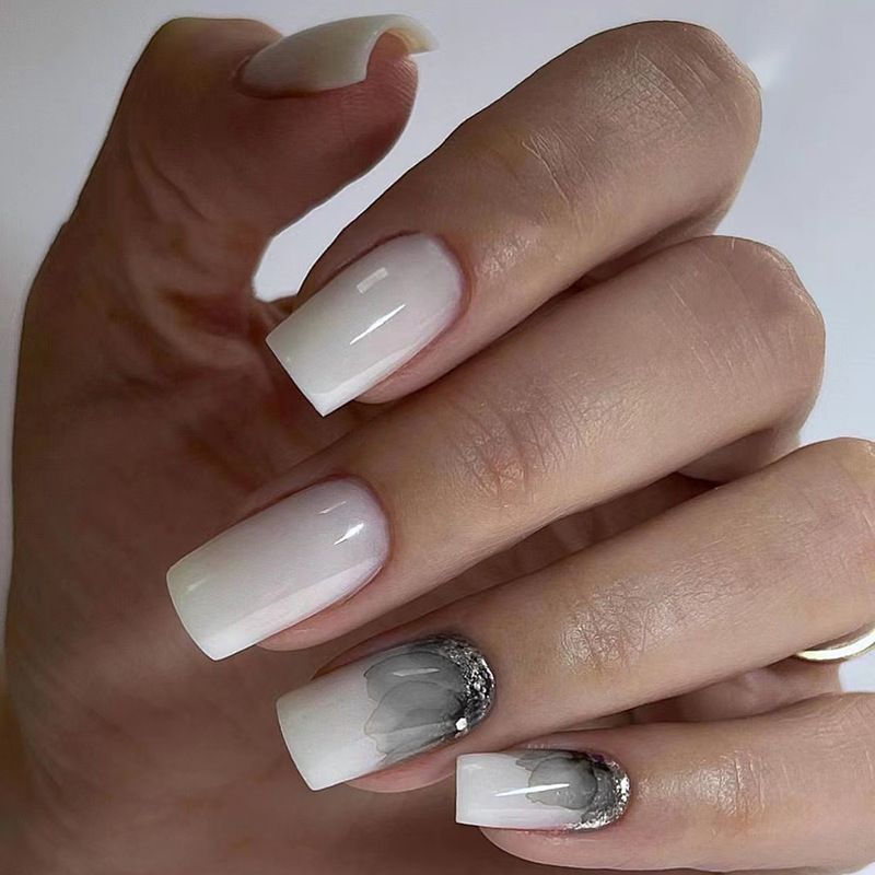 Ms.Miemie 24pcs Fake Nails Reusable Stick On Nails Press on Full Cover False Nail Tips with Jelly Stickers Makeup Accessorise view 4