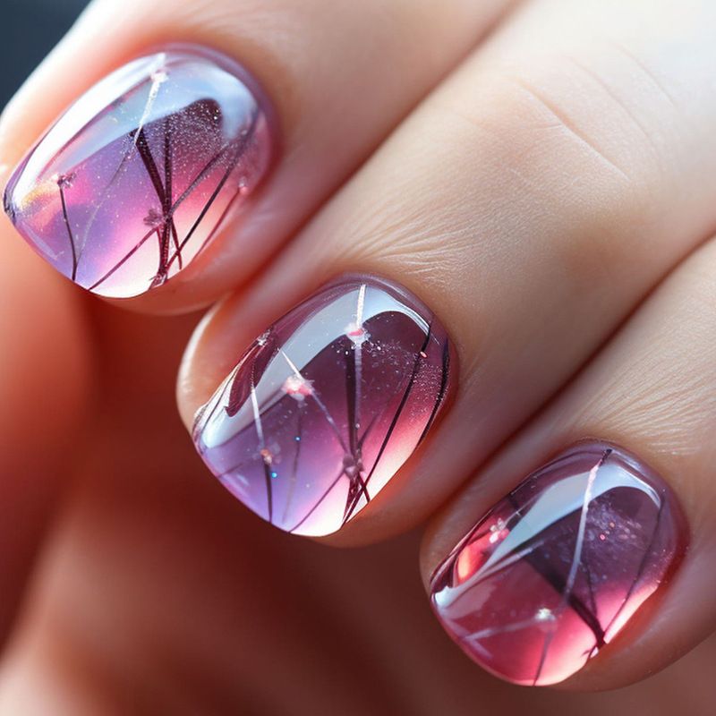Ms.Miemie 24pcs Fake Nails Reusable Stick On Nails Press on Full Cover False Nail Tips with Jelly Stickers Makeup Accessorise view 3