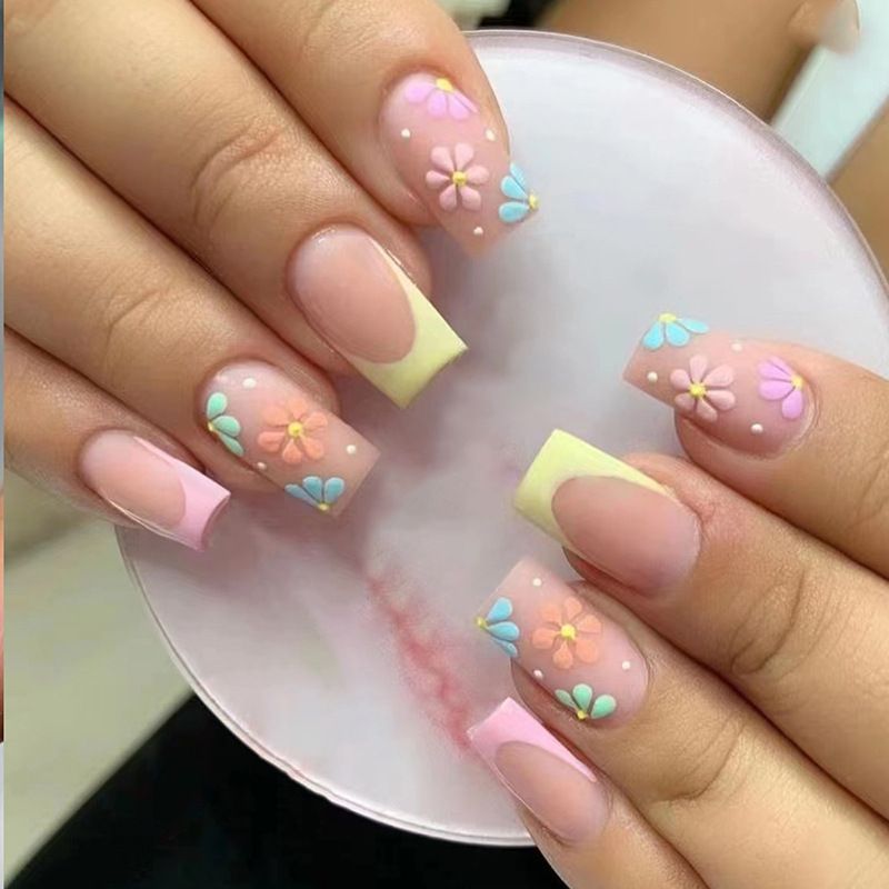 Ms.Miemie 24pcs Fake Nails Reusable Stick On Nails Press on Full Cover False Nail Tips with Jelly Stickers Makeup Accessorise view 4