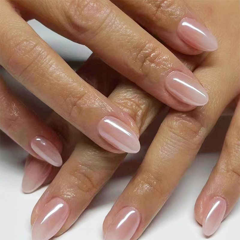 Ms.Miemie 24pcs Fake Nails Reusable Stick On Nails Press on Full Cover False Nail Tips with Jelly Stickers Makeup Accessorise view 2