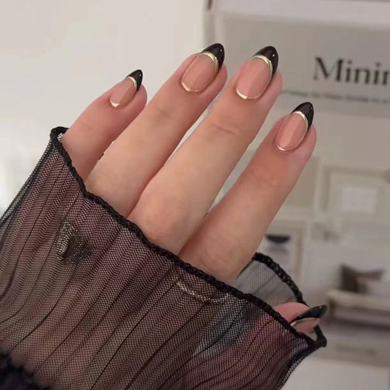 Ms.Miemie 24pcs Fake Nails Reusable Stick On Nails Press on Full Cover False Nail Tips with Jelly Stickers Makeup Accessorise view 2