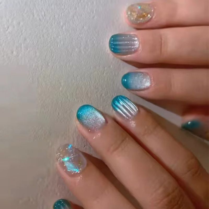 Ms.Miemie 24pcs Fake Nails Reusable Stick On Nails Press on Full Cover False Nail Tips with Jelly Stickers Makeup Accessorise view 4