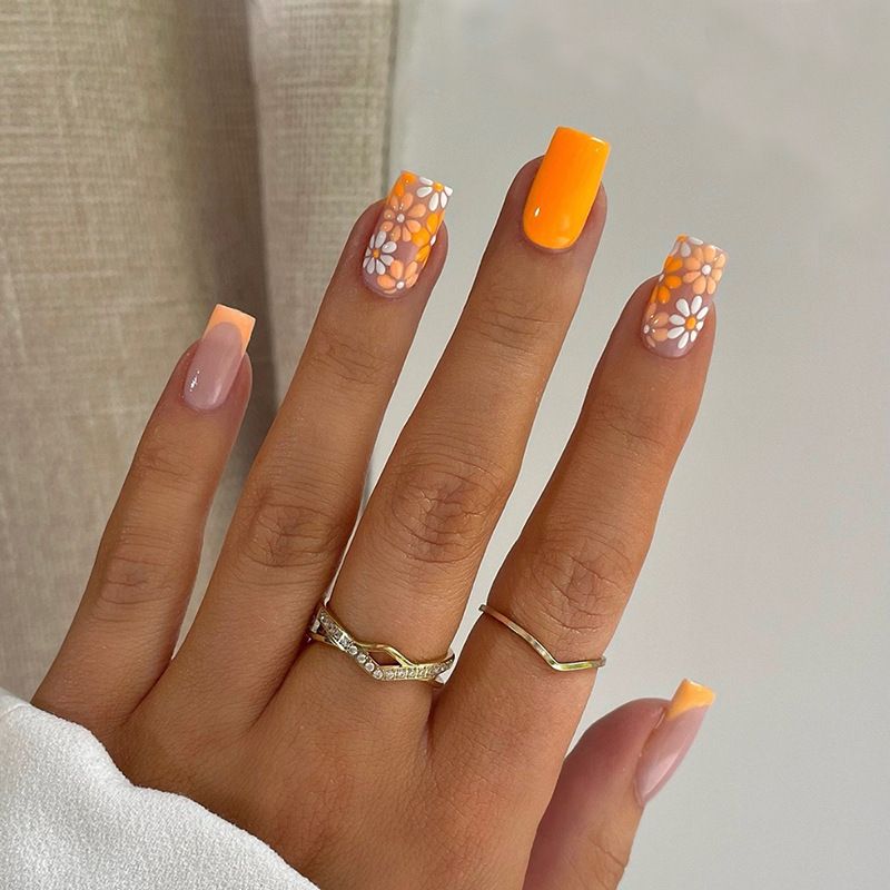 Ms.Miemie 24pcs Fake Nails Reusable Stick On Nails Press on Full Cover False Nail Tips with Jelly Stickers Makeup Accessorise view 5