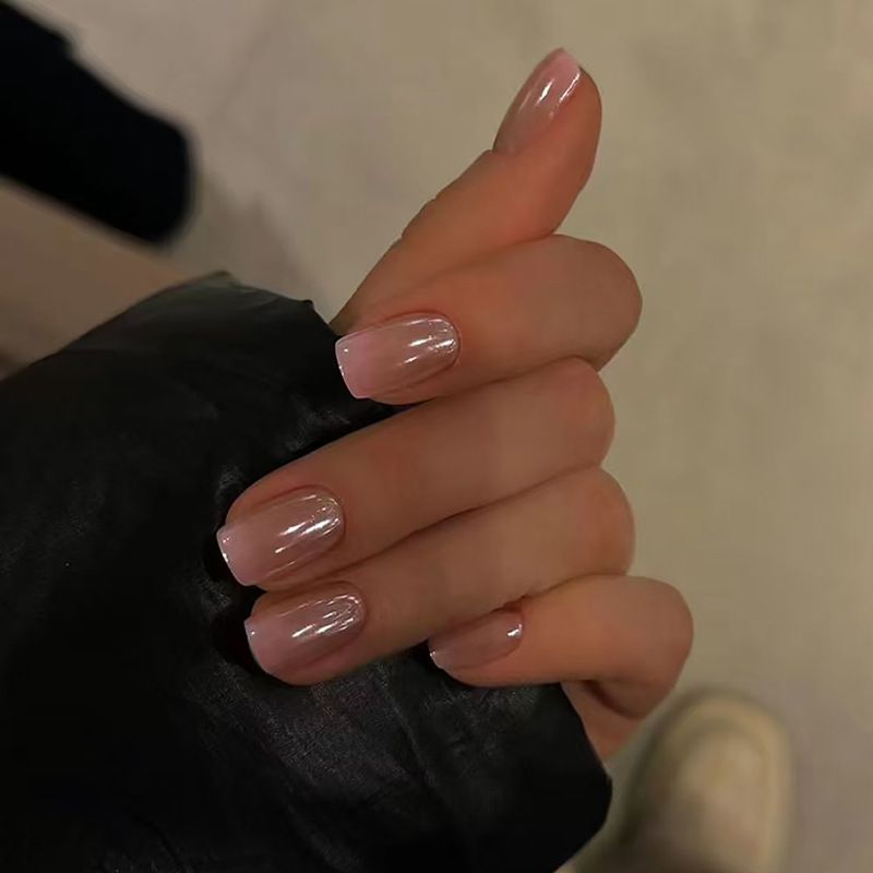 Ms.Miemie 24pcs Fake Nails Reusable Stick On Nails Press on Full Cover False Nail Tips with Jelly Stickers Makeup Accessorise