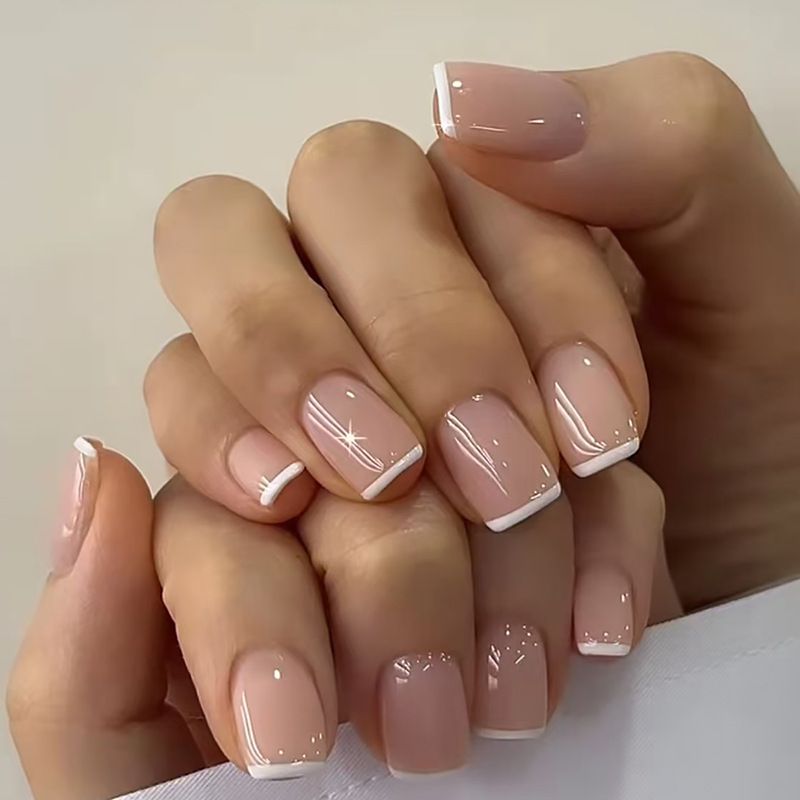 Ms.Miemie 24pcs Fake Nails Reusable Stick On Nails Press on Full Cover False Nail Tips with Jelly Stickers Makeup Accessorise view 2