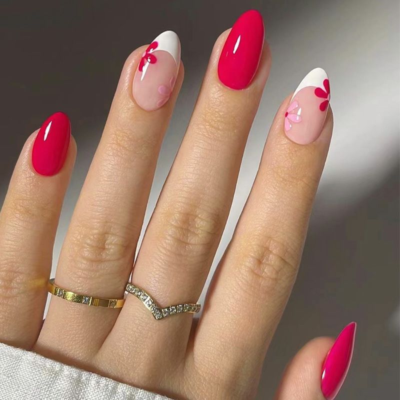 Ms.Miemie 24pcs Fake Nails Reusable Stick On Nails Press on Full Cover False Nail Tips with Jelly Stickers Makeup Accessorise view 2