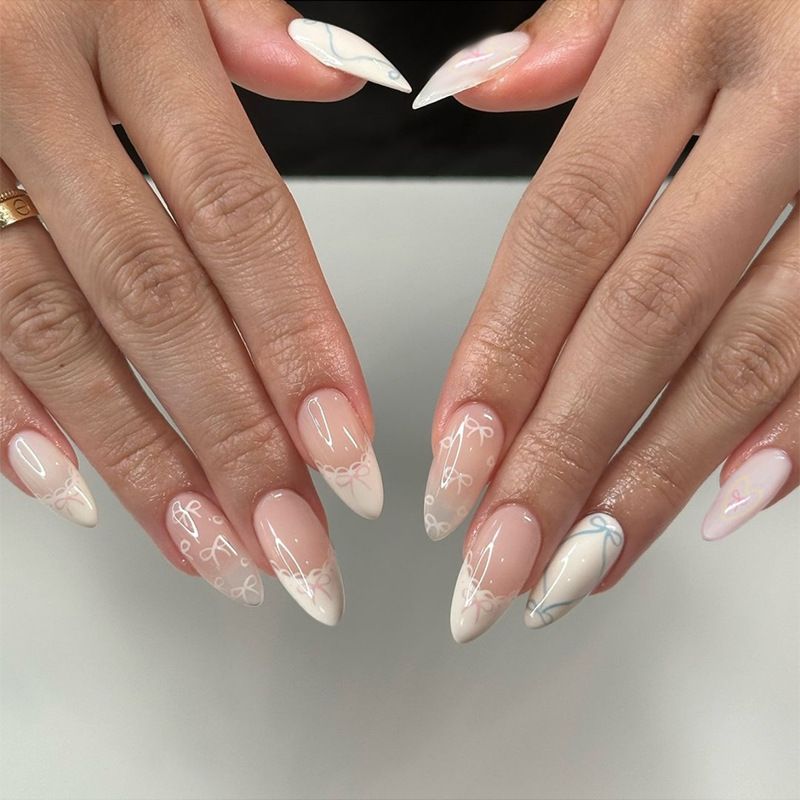 Ms.Miemie 24pcs Fake Nails Reusable Stick On Nails Press on Full Cover False Nail Tips with Jelly Stickers Makeup Accessorise view 3