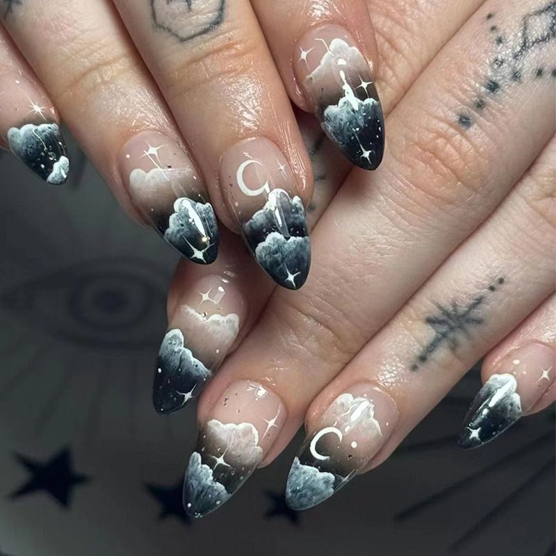 Ms.Miemie 24pcs Fake Nails Reusable Stick On Nails Press on Full Cover False Nail Tips with Jelly Stickers Makeup Accessorise view 3