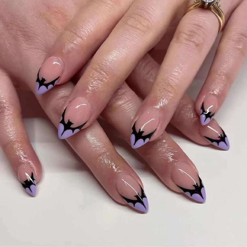 Ms.Miemie 24pcs Fake Nails Reusable Stick On Nails Press on Full Cover False Nail Tips with Jelly Stickers Makeup Accessorise view 4