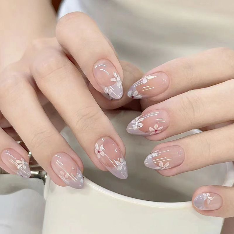 Ms.Miemie 24pcs Fake Nails Reusable Stick On Nails Press on Full Cover False Nail Tips with Jelly Stickers Makeup Accessorise view 2