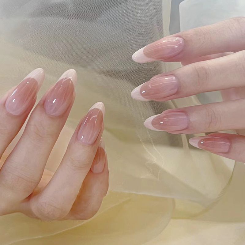 Ms.Miemie 24pcs Fake Nails Reusable Stick On Nails Press on Full Cover False Nail Tips with Jelly Stickers Makeup Accessorise view 3