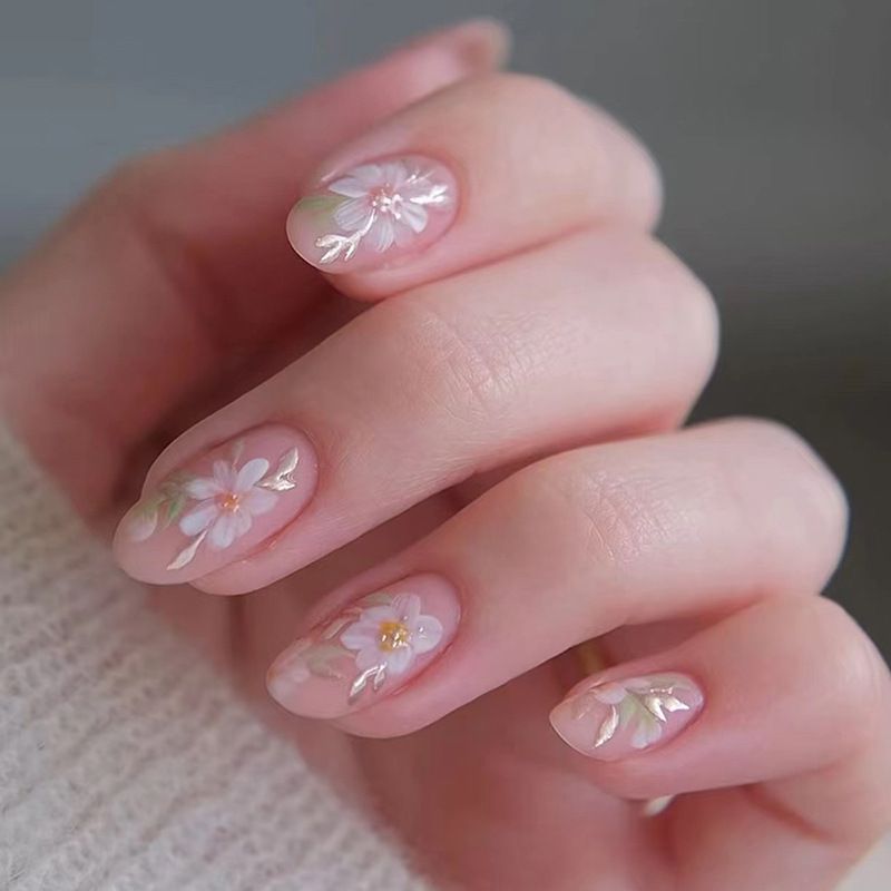 Ms.Miemie 24pcs Fake Nails Reusable Stick On Nails Press on Full Cover False Nail Tips with Jelly Stickers Makeup Accessorise view 4
