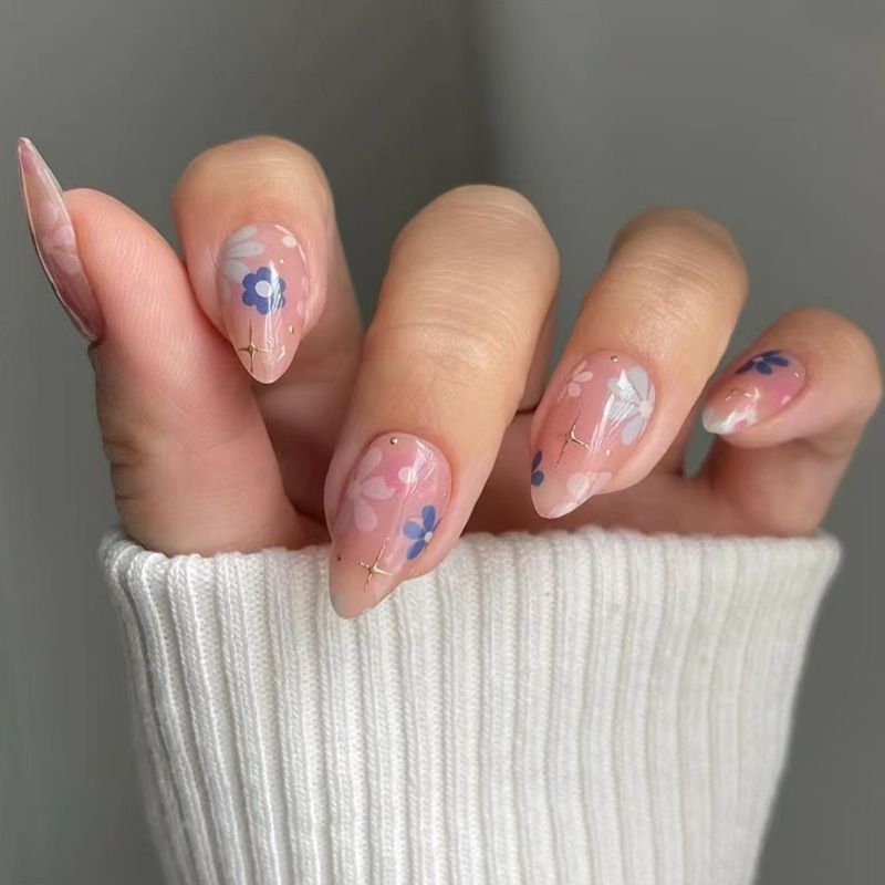 Ms.Miemie 24pcs Fake Nails Reusable Stick On Nails Press on Full Cover False Nail Tips with Jelly Stickers Makeup Accessorise view 3