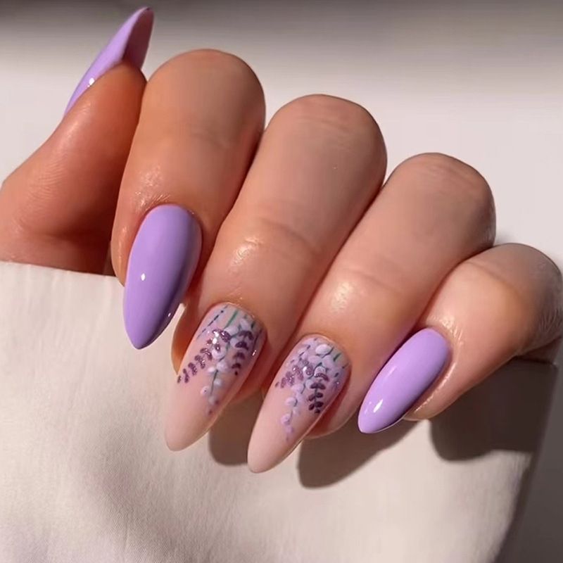 Ms.Miemie 24pcs Fake Nails Reusable Stick On Nails Press on Full Cover False Nail Tips with Jelly Stickers Makeup Accessorise view 3