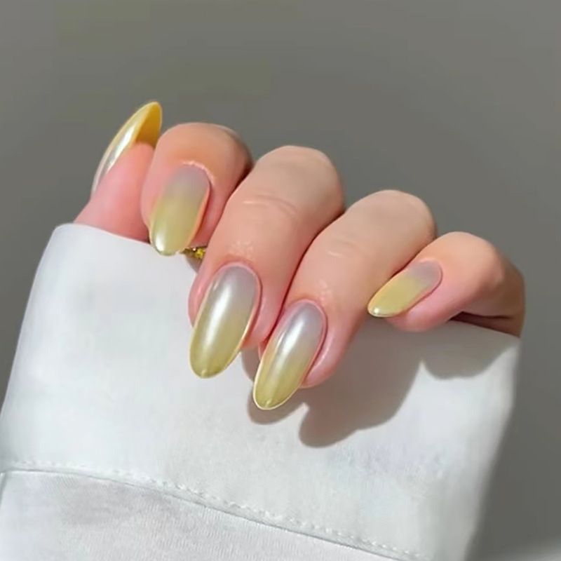 Ms.Miemie 24pcs Fake Nails Reusable Stick On Nails Press on Full Cover False Nail Tips with Jelly Stickers Makeup Accessorise view 2