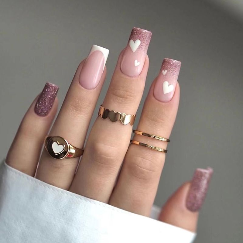 Ms.Miemie 24pcs Fake Nails Reusable Stick On Nails Press on Full Cover False Nail Tips with Jelly Stickers Makeup Accessorise view 2