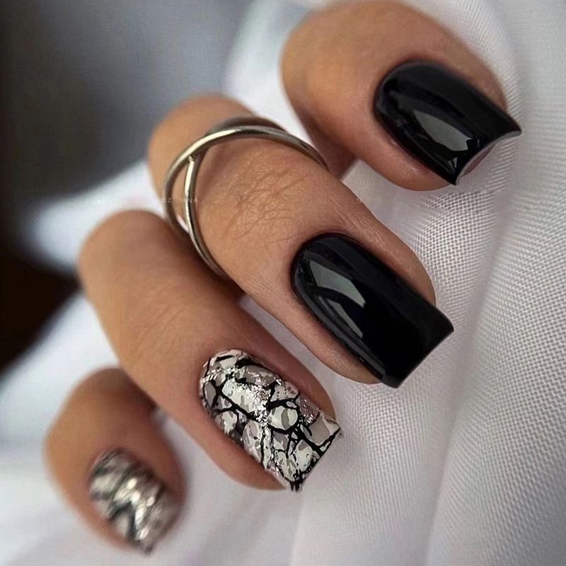 Ms.Miemie 24pcs Fake Nails Reusable Stick On Nails Press on Full Cover False Nail Tips with Jelly Stickers Makeup Accessorise view 5