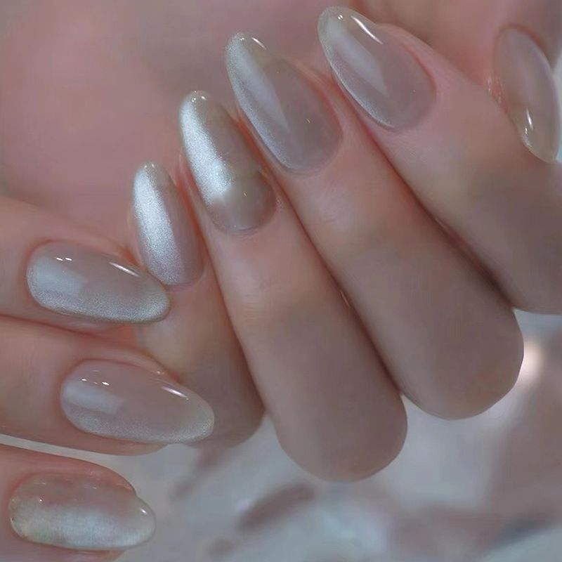 Ms.Miemie 24pcs Fake Nails Reusable Stick On Nails Press on Full Cover False Nail Tips with Jelly Stickers Makeup Accessorise view 5