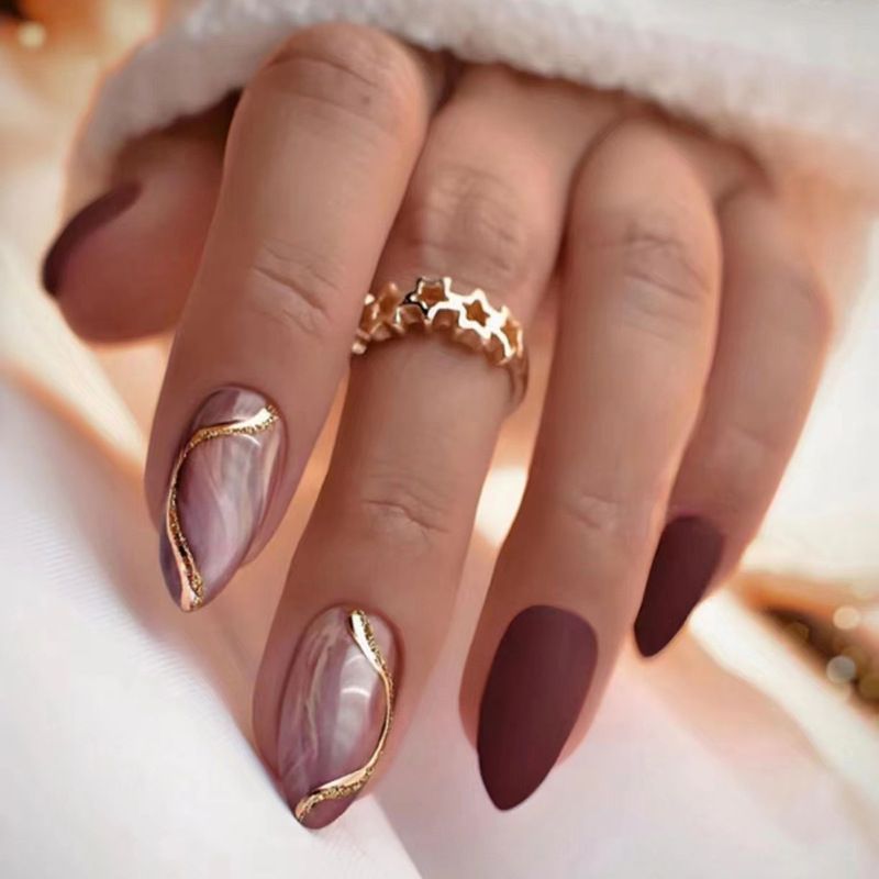 Ms.Miemie 24pcs Fake Nails Reusable Stick On Nails Press on Full Cover False Nail Tips with Jelly Stickers Makeup Accessorise view 4