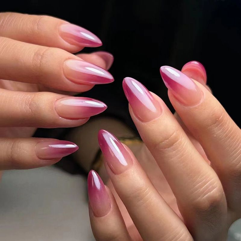 Ms.Miemie 24pcs Fake Nails Reusable Stick On Nails Press on Full Cover False Nail Tips with Jelly Stickers Makeup Accessorise view 2