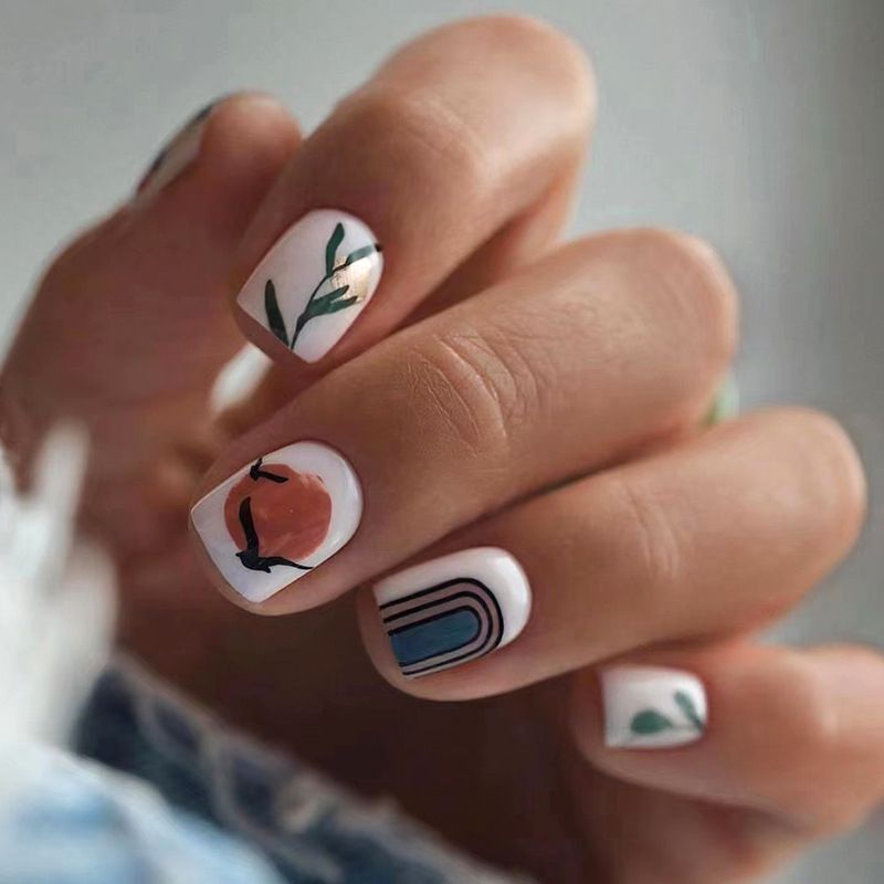 Ms.Miemie 24pcs Fake Nails Reusable Stick On Nails Press on Full Cover False Nail Tips with Jelly Stickers Makeup Accessorise view 4