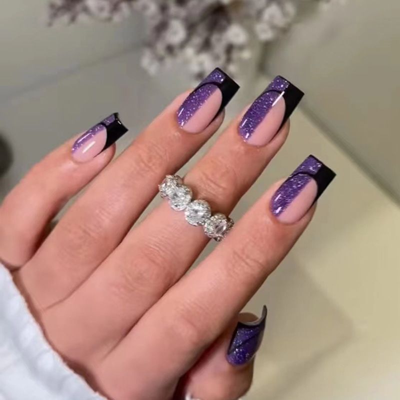 Ms.Miemie 24pcs Fake Nails Reusable Stick On Nails Press on Full Cover False Nail Tips with Jelly Stickers Makeup Accessorise view 5