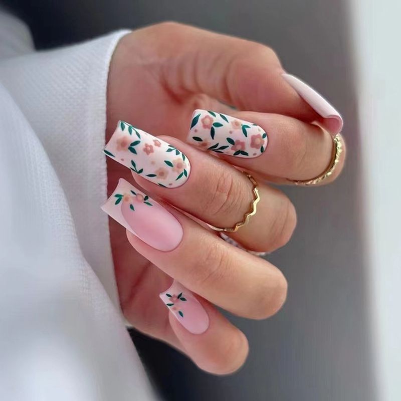 Ms.Miemie 24pcs Fake Nails Reusable Stick On Nails Press on Full Cover False Nail Tips with Jelly Stickers Makeup Accessorise view 5