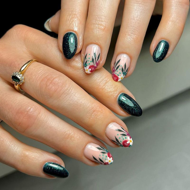 Ms.Miemie 24pcs Fake Nails Reusable Stick On Nails Press on Full Cover False Nail Tips with Jelly Stickers Makeup Accessorise