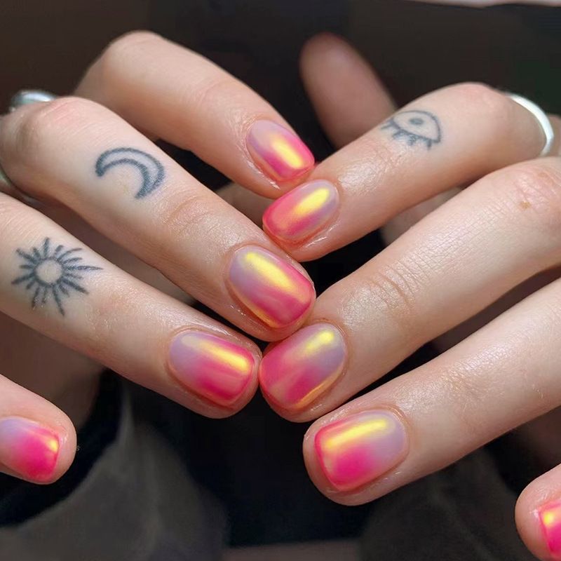 Ms.Miemie 24pcs Fake Nails Reusable Stick On Nails Press on Full Cover False Nail Tips with Jelly Stickers Makeup Accessorise view 3