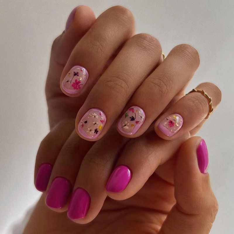 Ms.Miemie 24pcs Fake Nails Reusable Stick On Nails Press on Full Cover False Nail Tips with Jelly Stickers Makeup Accessorise view 4