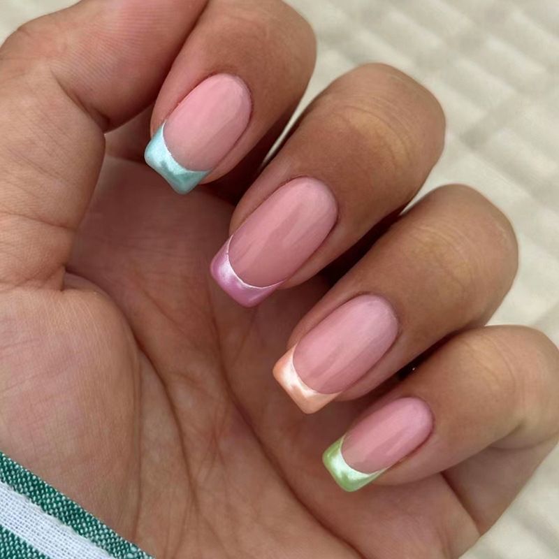 Ms.Miemie 24pcs Fake Nails Reusable Stick On Nails Press on Full Cover False Nail Tips with Jelly Stickers Makeup Accessorise view 5