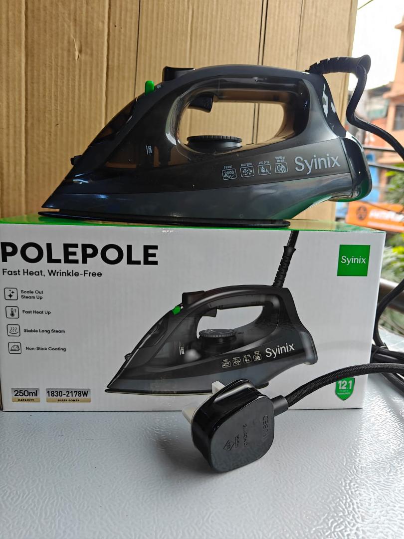 Syinix steam iron box
🔥🔥🔥🔥
✅Non stick coating
✅ Stable long steam
✅ Fast heat up
✅ Scale out steam up