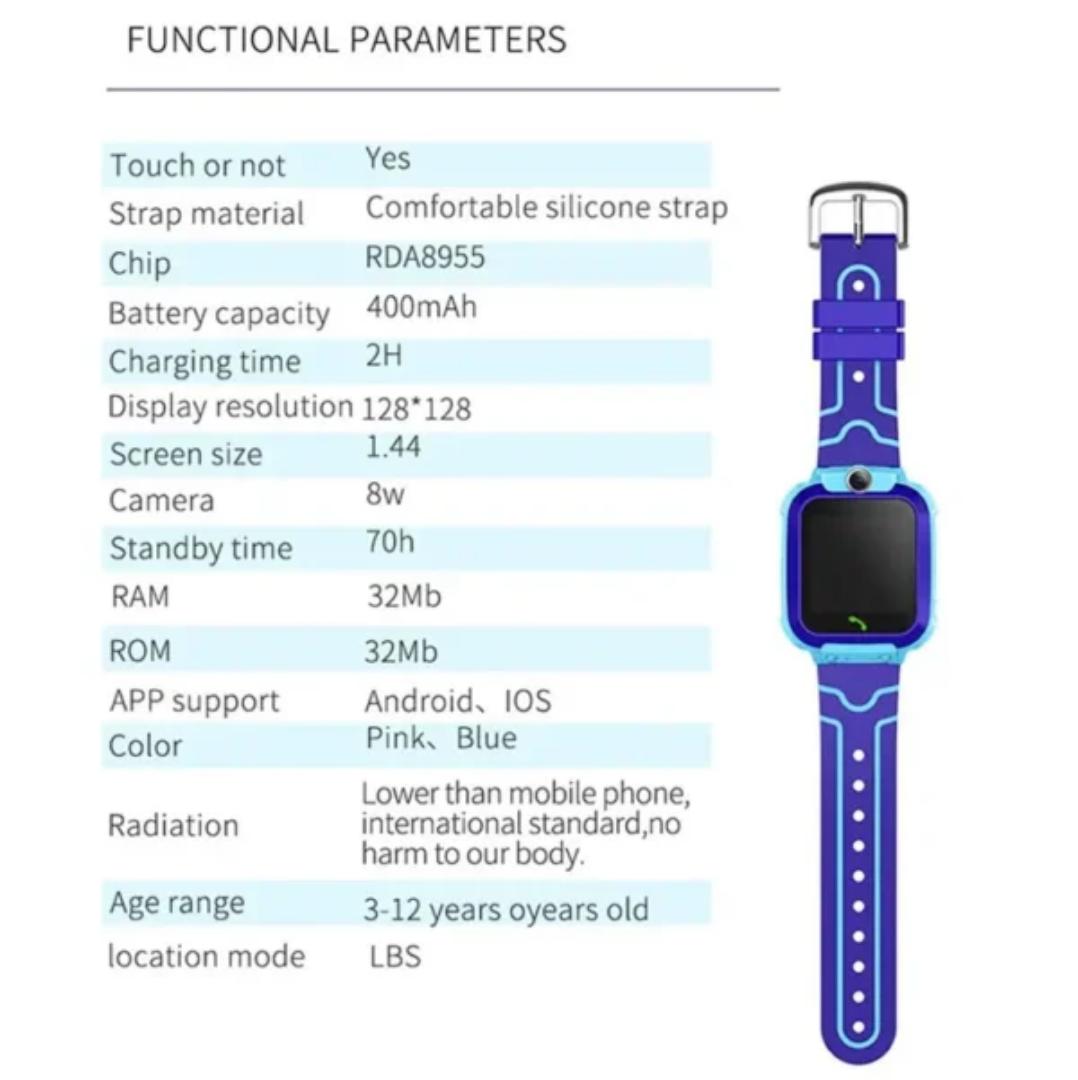 NEW FLASH SALES!! HRS KIDS SMART WATCH Waterproof Simcard Gps Tracker Q12 Kids Smartwatch with Real-Time Tracking and SOS Function