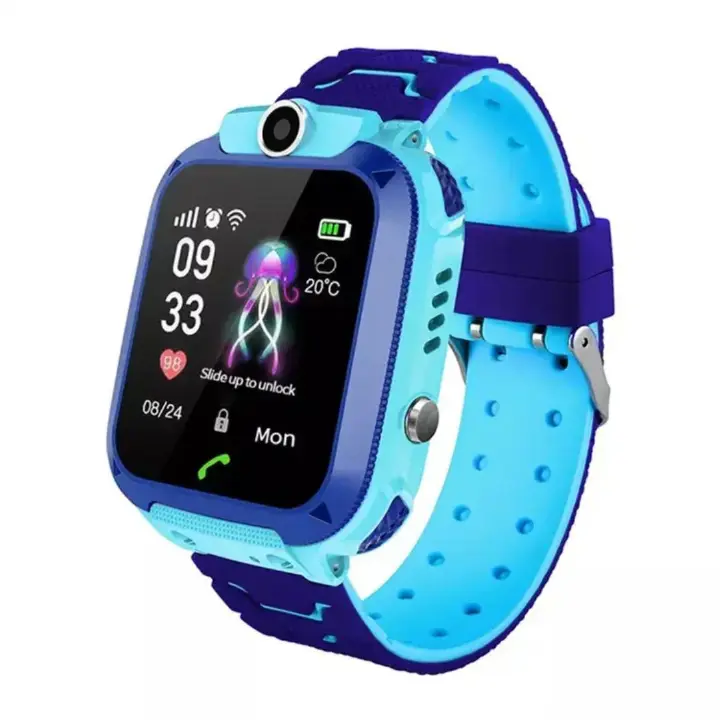 NEW FLASH SALES!! HRS KIDS SMART WATCH Waterproof Simcard Gps Tracker Q12 Kids Smartwatch with Real-Time Tracking and SOS Function