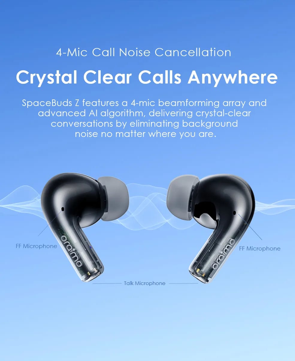 oraimo SpaceBuds Z ANC True Wireless Earbuds with Spatial Audio Dual-device Connectivity Bluetooth Earpods Earphones